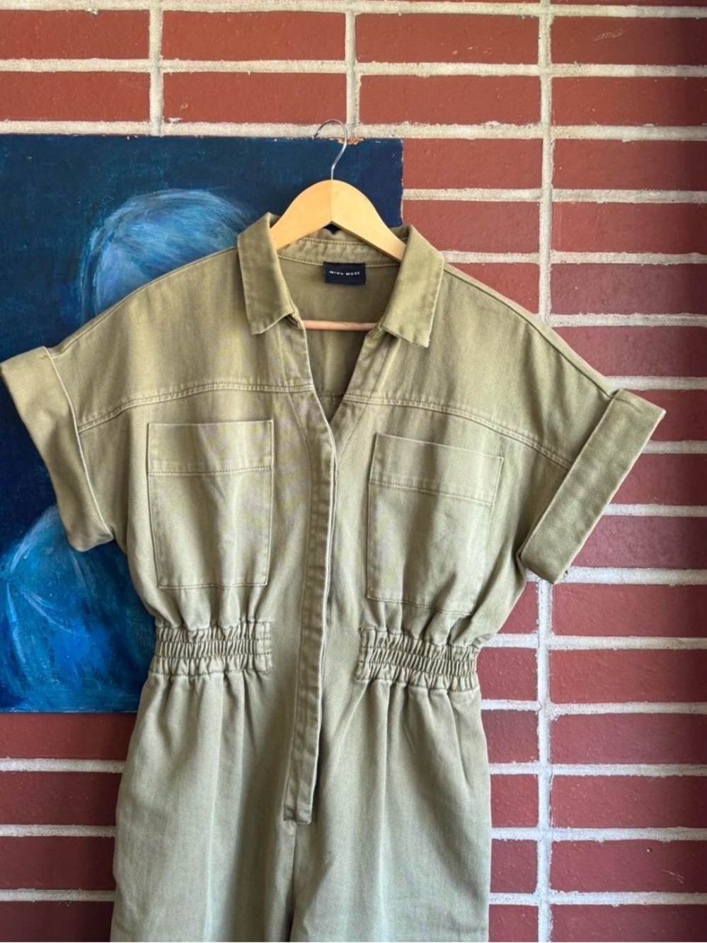 Anthropologie Utility-Inspired Olive Green Women's Jumpsuit - Picture 3 of 4